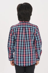 Boy's Shirt (8-11Y) (Navy Check)